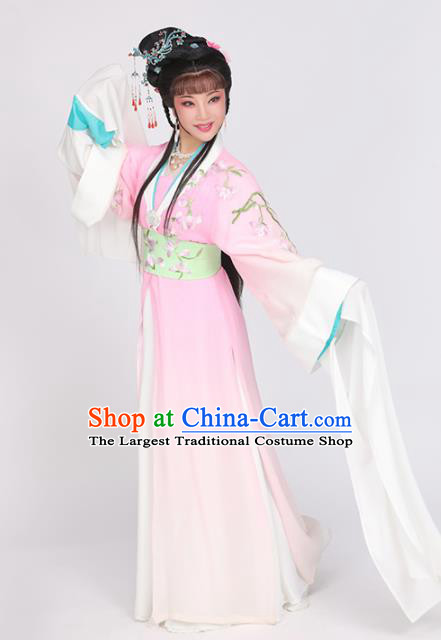Chinese Beijing Opera Hua Tan Garment Costumes Yue Opera Actress Clothing Ancient Goddess Pink Dress