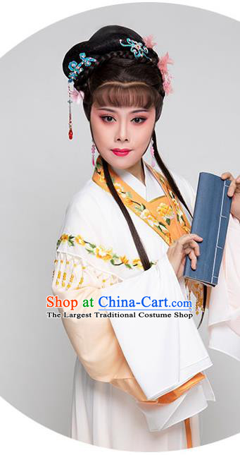 Chinese Beijing Opera Hua Tan Garment Costume Yue Opera Actress Performance Clothing Ancient Noble Lady Orange Dress