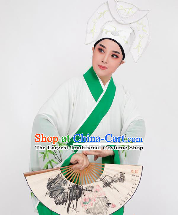 China Traditional Yue Opera Scholar Xu Xian Garment Peking Opera Xiaosheng White Robe Costume Beijing Opera Niche Clothing