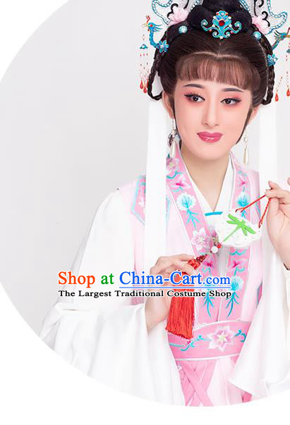 Chinese Yue Opera Diva Clothing Ancient Taoist Nun Pink Dress Beijing Opera Hua Tan Garment Costumes