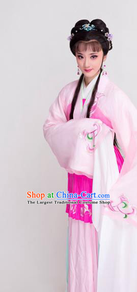 Chinese Beijing Opera Actress Garment Costumes Huangmei Opera Diva Clothing Ancient Goddess Marriage Pink Dress