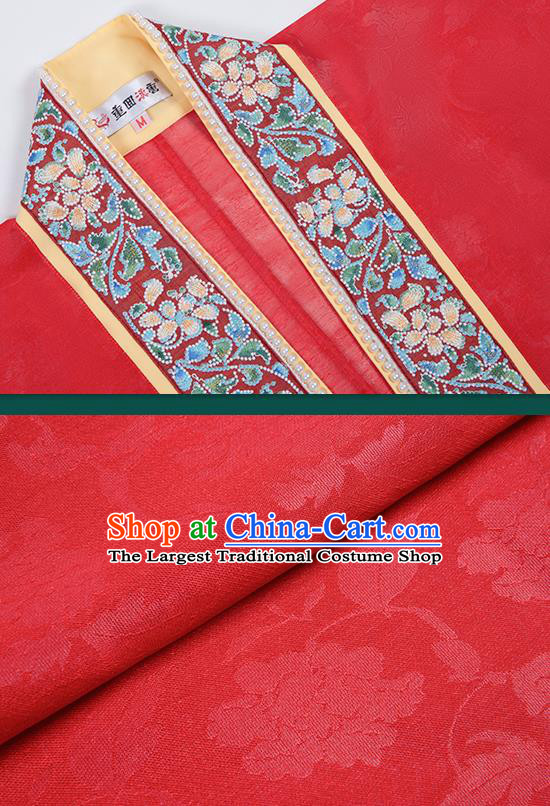 China Traditional Song Dynasty Wedding Historical Garment Costumes Ancient Court Empress Red Hanfu Dress Clothing Full Set