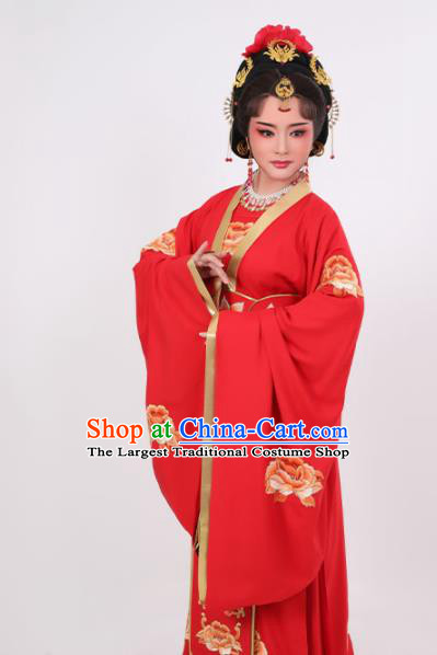 China Peking Opera Diva Clothing Ancient Empress Red Dress Huangmei Opera Court Beauty Garment Costume