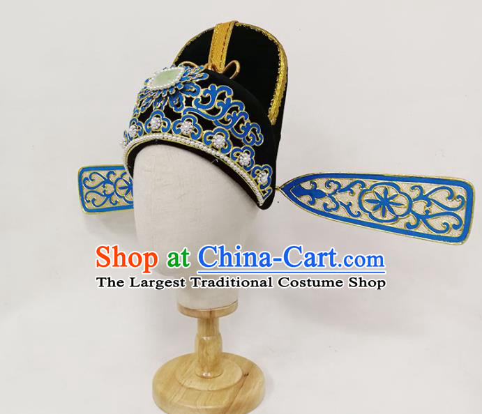 Chinese Traditional Beijing Opera Scholar Headwear Yue Opera Xiaosheng Headdress Opera Niche Pearls Hat