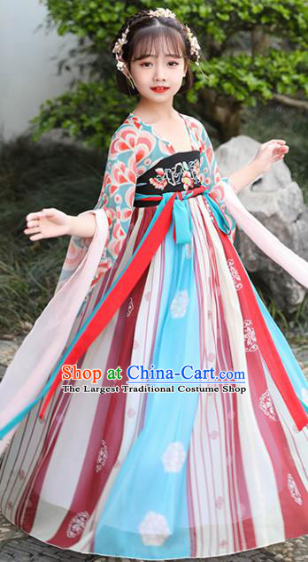 China Children Hanfu Dress Ancient Girl Fairy Fashion Costume Traditional Dance Clothing