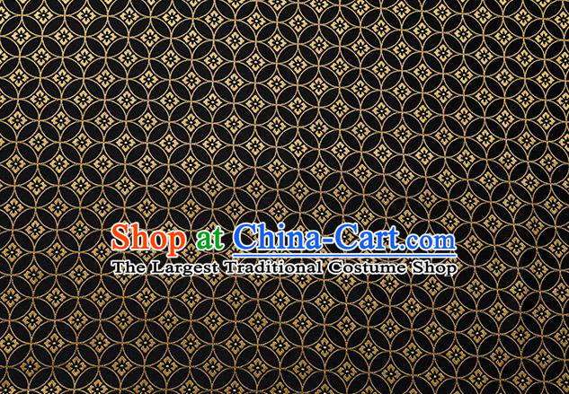 China Black Copper Pattern Brocade Material Tang Suit Silk Damask Jacquard Tapestry Traditional Hanfu Fabric