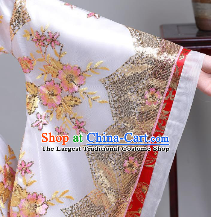China Traditional Stage Show Girl White Hanfu Dress Tang Dynasty Children Clothing Ancient Imperial Consort Costumes