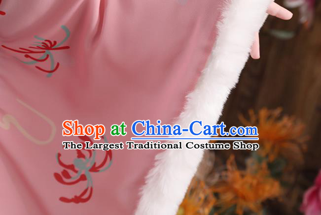 China Song Dynasty Girl Princess Clothing Children Stage Show Winter Costumes Traditional Court Kid Hanfu Dress