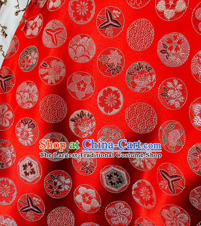 China Traditional Hanfu Silk Fabric Wedding Dress Red Brocade Tang Suit Damask Classical Pattern Satin Tapestry