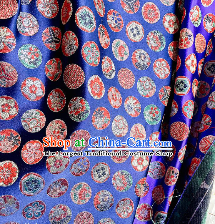 China Classical Pattern Satin Tapestry Traditional Hanfu Silk Fabric Wedding Dress Royalblue Brocade Tang Suit Damask