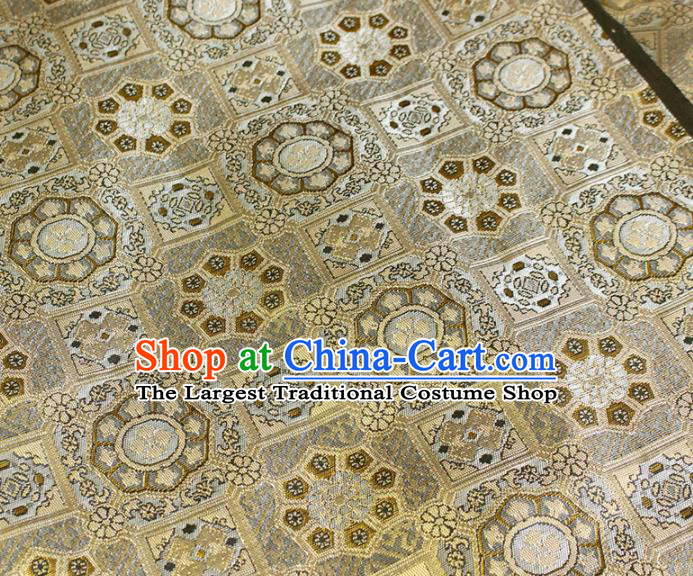 China Tang Suit Damask Classical Pattern Satin Tapestry Traditional Hanfu Silk Fabric Jacquard Golden Brocade