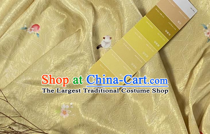 China Jacquard Yellow Brocade Tang Suit Damask Classical Hexagon Pattern Satin Tapestry Traditional Hanfu Dress Silk Fabric