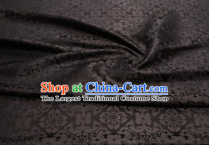 China Traditional Tang Suit Silk Fabric Cheongsam Jacquard Brown Brocade Classical Plum Pattern Satin Damask Tapestry Material