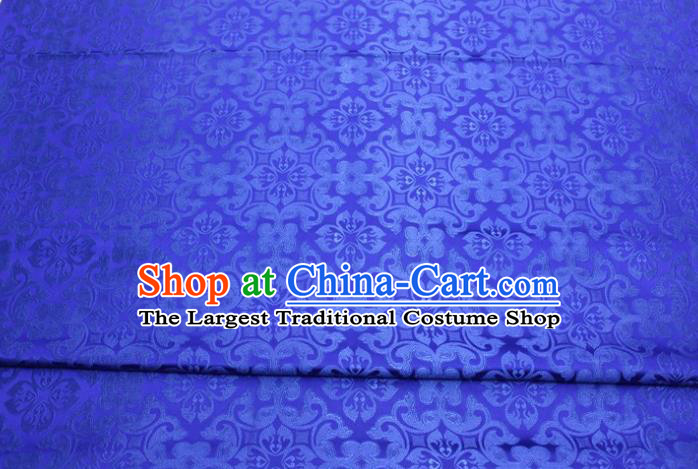 China Classical Plum Pattern Satin Damask Tapestry Material Traditional Tang Suit Silk Fabric Cheongsam Jacquard Royalblue Brocade