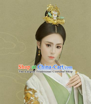 China Ancient Imperial Consort Hair Crown Drama The Legend of DuGu Headpiece Traditional Sui Dynasty Empress Hairpin
