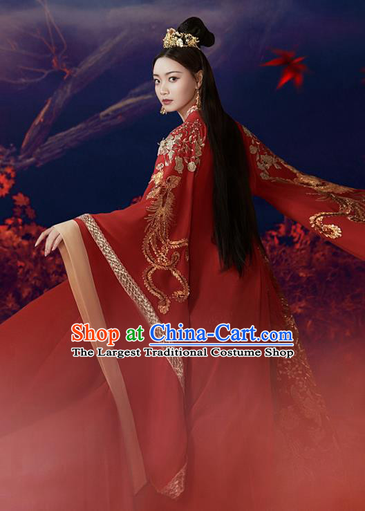 China Traditional Wedding Garments Tang Dynasty Court Bride Historical Clothing Ancient Princess Red Hanfu Dress