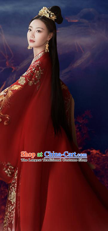 China Traditional Wedding Garments Tang Dynasty Court Bride Historical Clothing Ancient Princess Red Hanfu Dress
