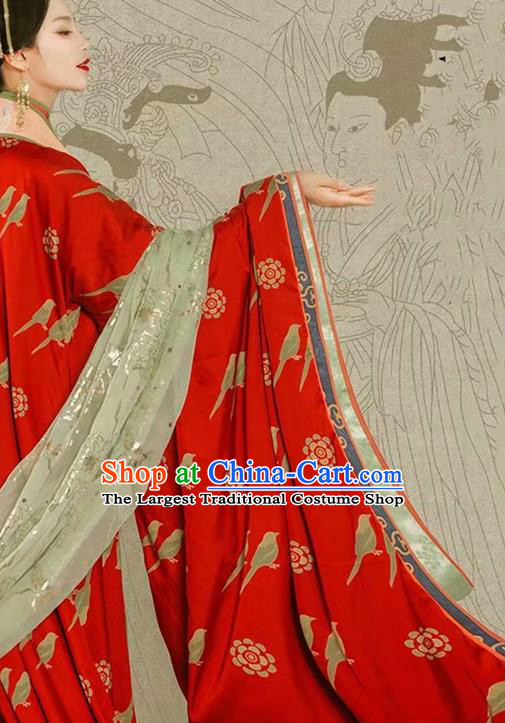 China Traditional Court Hanfu Garments Han Dynasty Imperial Consort Historical Clothing Ancient Empress Red Dress