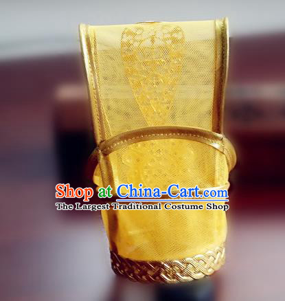 Chinese Ancient Emperor Golden Hairdo Crown Traditional Drama Si Mei Ren Headpiece Warring States Period Chu Huai King Hair Accessories