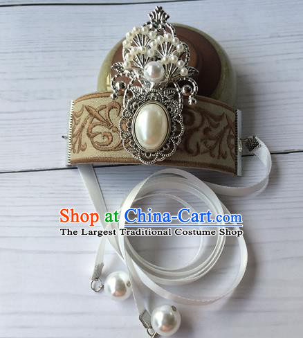 Chinese Classical Swordsman Embroidered Headband Traditional Ming Dynasty Hair Accessories Ancient Scholar Hairdo Crown