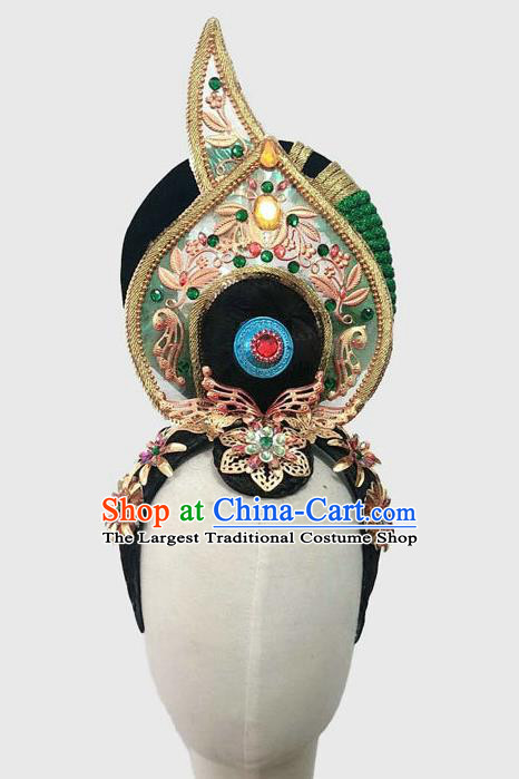 Chinese Classical Dance Wigs Headdress Tang Dynasty Beauty Dance Headpieces Traditional Stage Performance Hair Crown