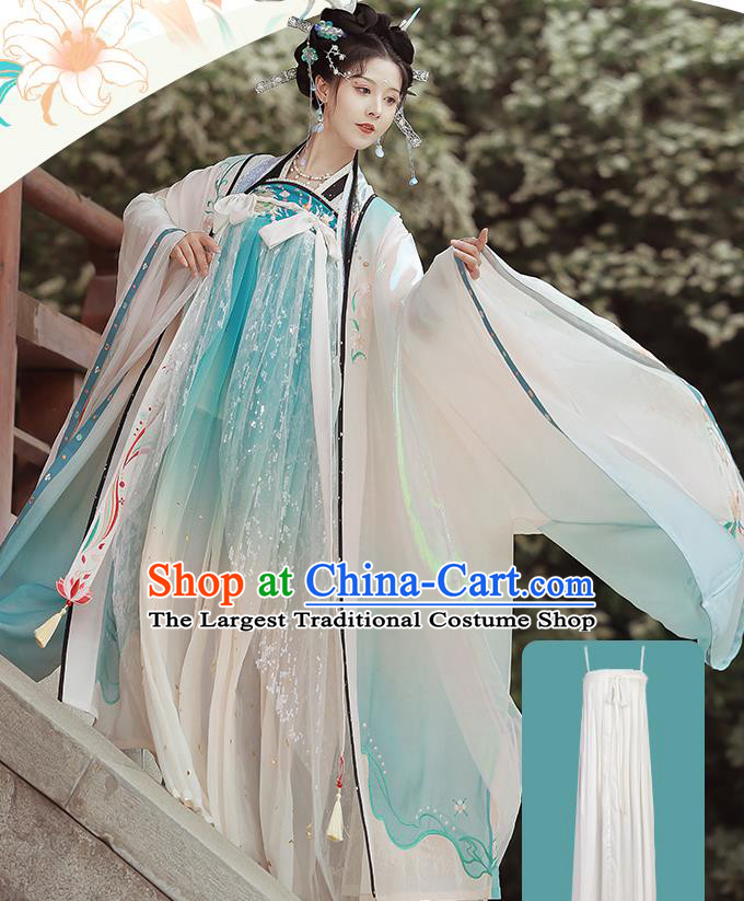 China Traditional Tang Dynasty Palace Princess Historical Garment Costumes Ancient Court Beauty Hanfu Dress Clothing