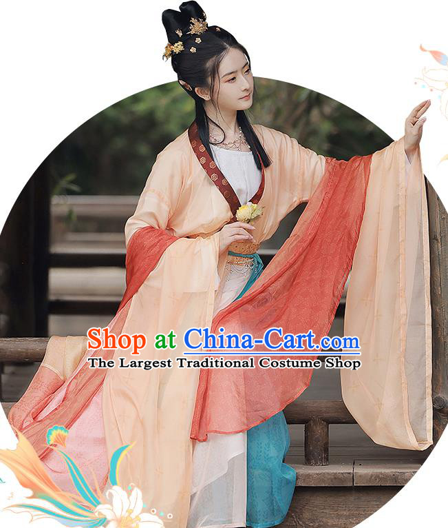 China Traditional Tang Dynasty Palace Lady Historical Garment Costumes Ancient Court Princess Hanfu Dress Clothing for Women