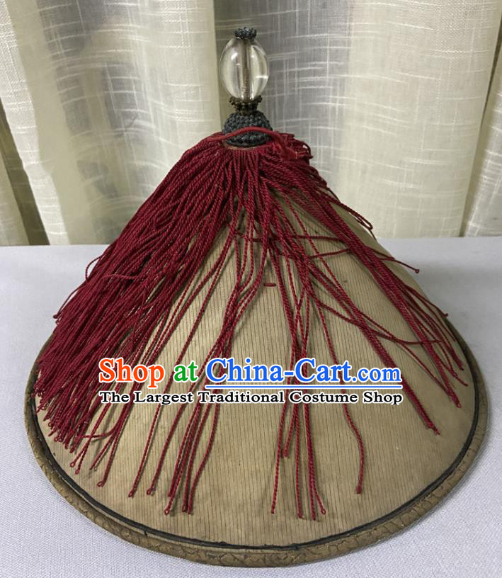 Chinese Qing Dynasty Official Hat Ancient County Magistrate Headdress Traditional Summer Headwear