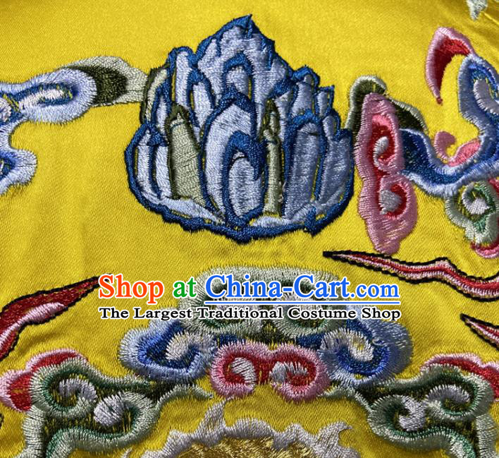 China Traditional Manchu Emperor Historical Garment Costume Qing Dynasty Monarch Embroidered Dragon Robe Clothing Ancient Yellow Imperial Dragon