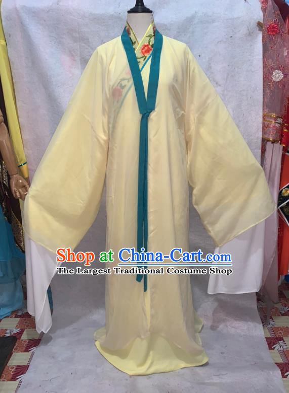 China Shaoxing Opera Scholar Garment Costumes Beijing Opera Xiaosheng Yellow Robe Outfits Traditional Opera Niche Clothing