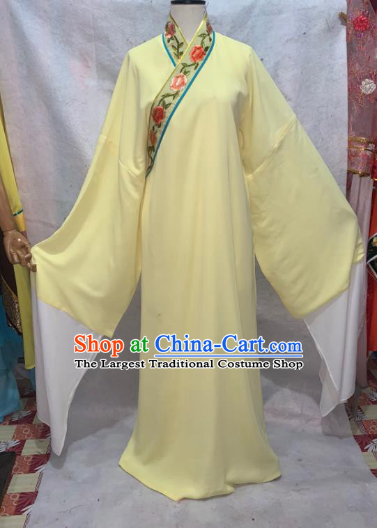 China Shaoxing Opera Scholar Garment Costumes Beijing Opera Xiaosheng Yellow Robe Outfits Traditional Opera Niche Clothing