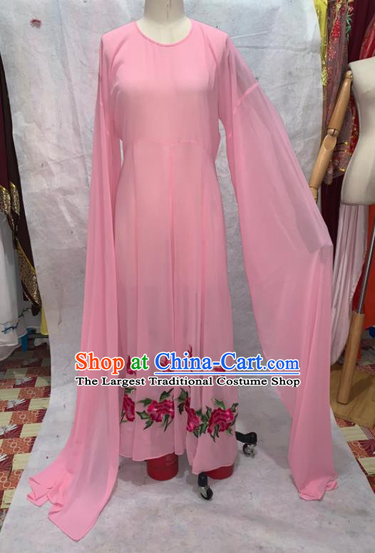 China Shaoxing Opera Actress Embroidered Rosy Dress Outfits Peking Opera Hua Tan Clothing Ancient Servant Girl Garment Costume