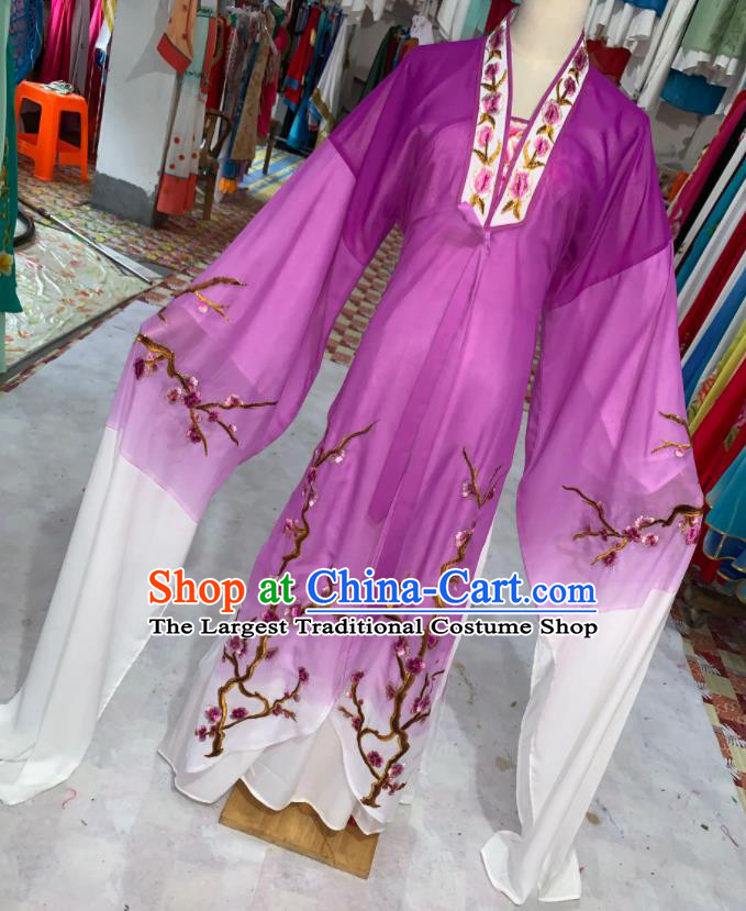 China Huangmei Opera Actress Purple Dress Outfits Peking Opera Diva Clothing Ancient Palace Princess Garment Costumes