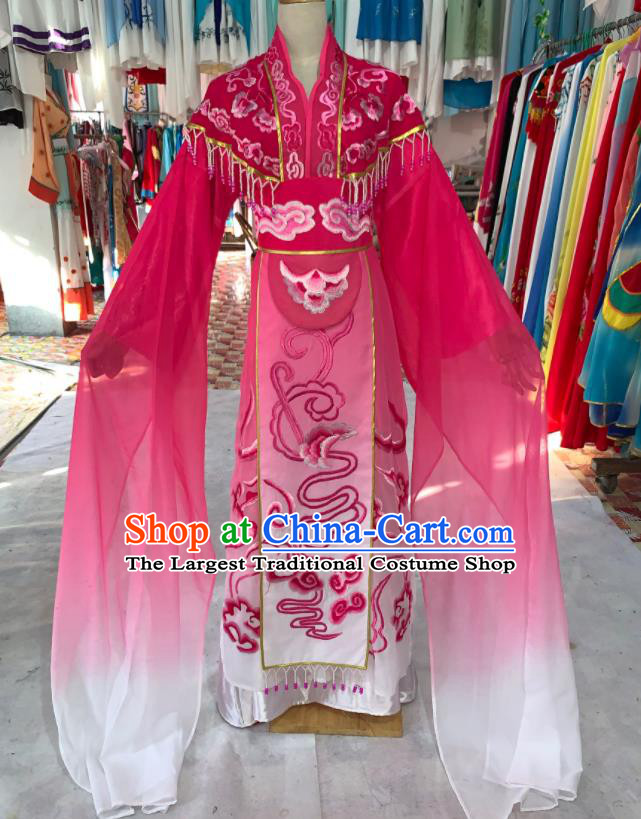 China Peking Opera Diva Clothing Ancient Fairy Garment Costumes Huangmei Opera Princess Rosy Dress Outfits