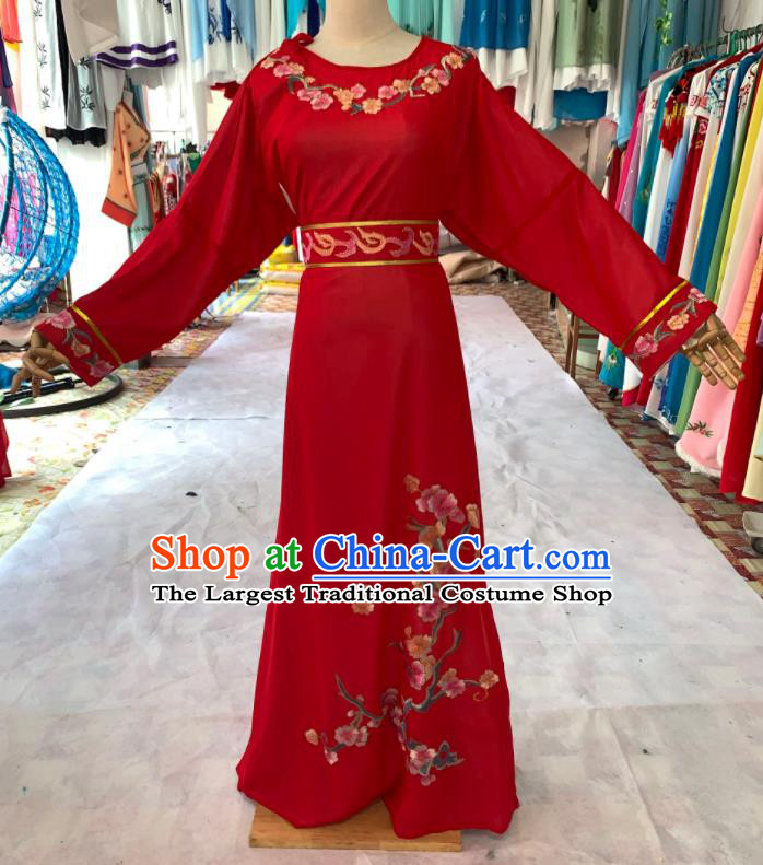 China Traditional Opera Young Childe Clothing Shaoxing Opera Scholar Garment Costume Beijing Opera Niche Embroidered Red Robe with Cape