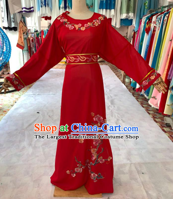 China Traditional Opera Young Childe Clothing Shaoxing Opera Scholar Garment Costume Beijing Opera Niche Embroidered Red Robe with Cape