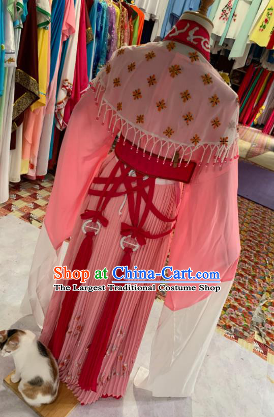 China Traditional Peking Opera Hua Tan Clothing Ancient Court Lady Garment Costumes Huangmei Opera Princess Pink Dress Outfits