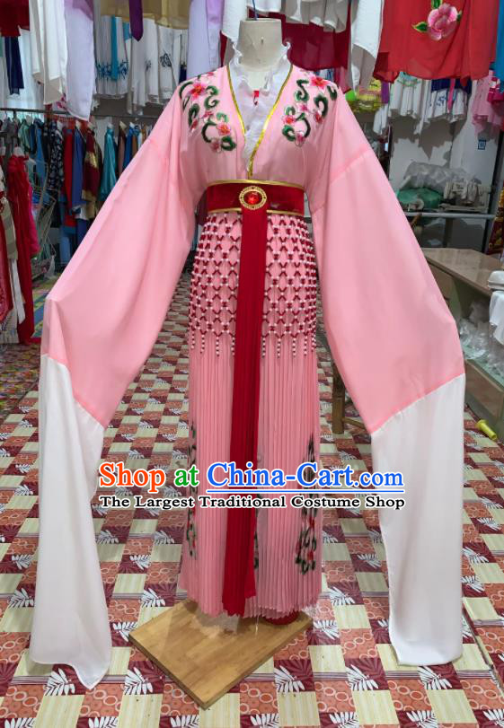 China Traditional Peking Opera Hua Tan Clothing Ancient Fairy Princess Garment Costumes Shaoxing Opera Diva Pink Dress Outfits
