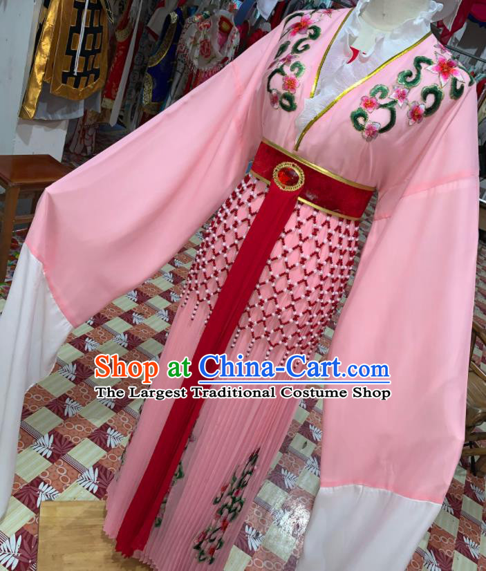 China Traditional Peking Opera Hua Tan Clothing Ancient Fairy Princess Garment Costumes Shaoxing Opera Diva Pink Dress Outfits