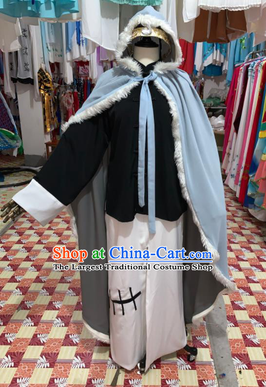 China Traditional Opera Young Childe Clothing Shaoxing Opera Scholar Garment Costumes Beijing Opera Xiaosheng Grey Mantle