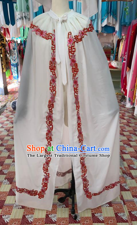 China Traditional Opera Scholar Cloak Clothing Shaoxing Opera Childe Garment Costume Beijing Opera Xiaosheng White Robe Mantle