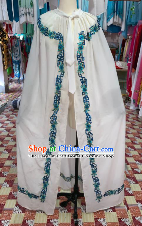 China Beijing Opera Xiaosheng White Mantle Traditional Opera Scholar Cloak Clothing Shaoxing Opera Childe Garment Costume