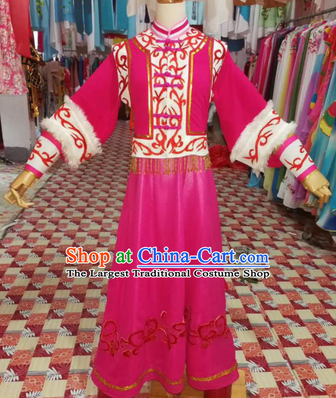 China Traditional Peking Opera Hua Tan Clothing Ancient Princess Garment Costumes Shaoxing Opera Diva Rosy Dress Outfits