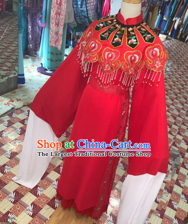 China Traditional Peking Opera Hua Tan Clothing Ancient Bride Garment Costume Shaoxing Opera Wedding Red Dress Outfits