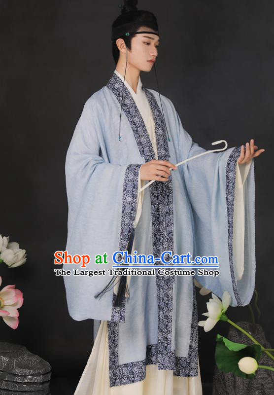 China Ancient Taoist Garment Costume Traditional Hanfu Cape Ming Dynasty Childe Cloak Clothing for Men