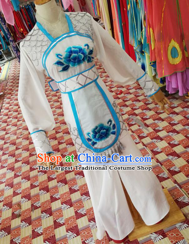 China Traditional Peking Opera Wudan Clothing Ancient Swordswoman Garment Costumes Shaoxing Opera Actress White Dress Outfits