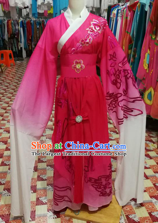 China Ancient Noble Mistress Garment Costumes Guangdong Opera Young Beauty Rosy Dress Outfits Traditional Peking Opera Hua Tan Clothing