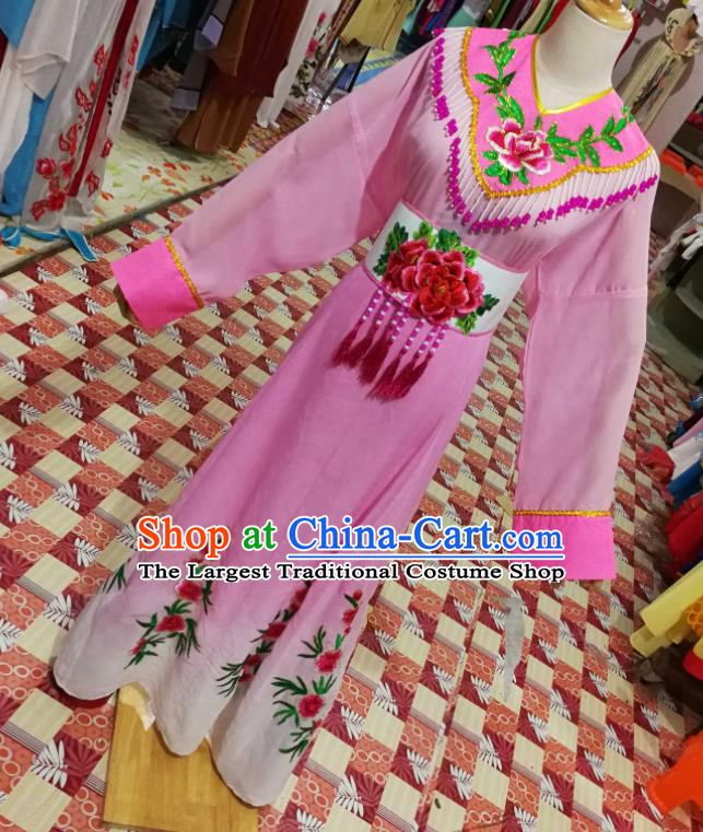 China Huangmei Opera Actress Pink Dress Outfits Traditional Peking Opera Xiaodan Clothing Ancient Palace Lady Garment Costumes