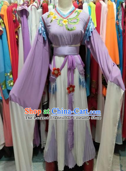 China Traditional Peking Opera Actress Clothing Ancient Fairy Princess Garment Costume Shaoxing Opera Diva Lilac Dress Outfits