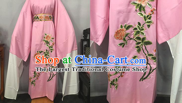 China Beijing Opera Xiaosheng Embroidered Pink Robe Traditional Shaoxing Opera Niche Clothing Opera Scholar Garments